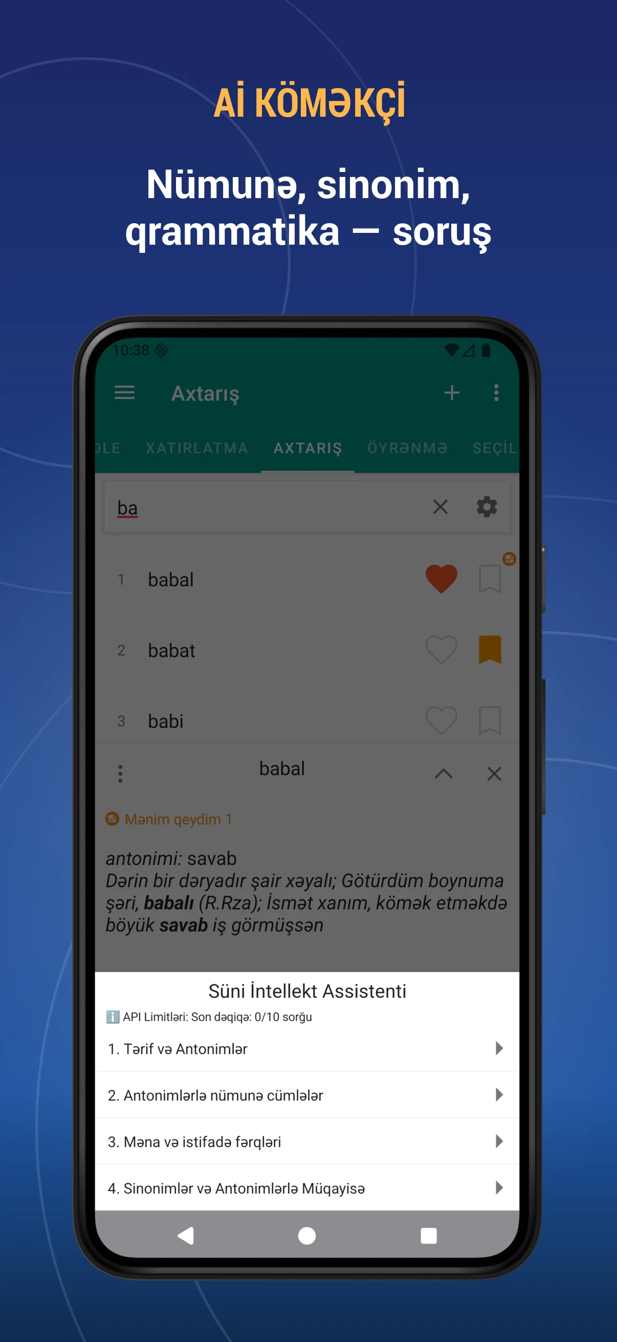 Azərbaycanca antonimlər lüğəti screenshot